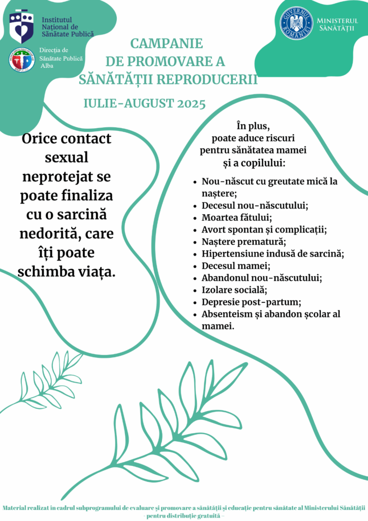 IULIE-AUGUST 2025: CAMPANIA SĂNĂTATEA REPRODUCERII